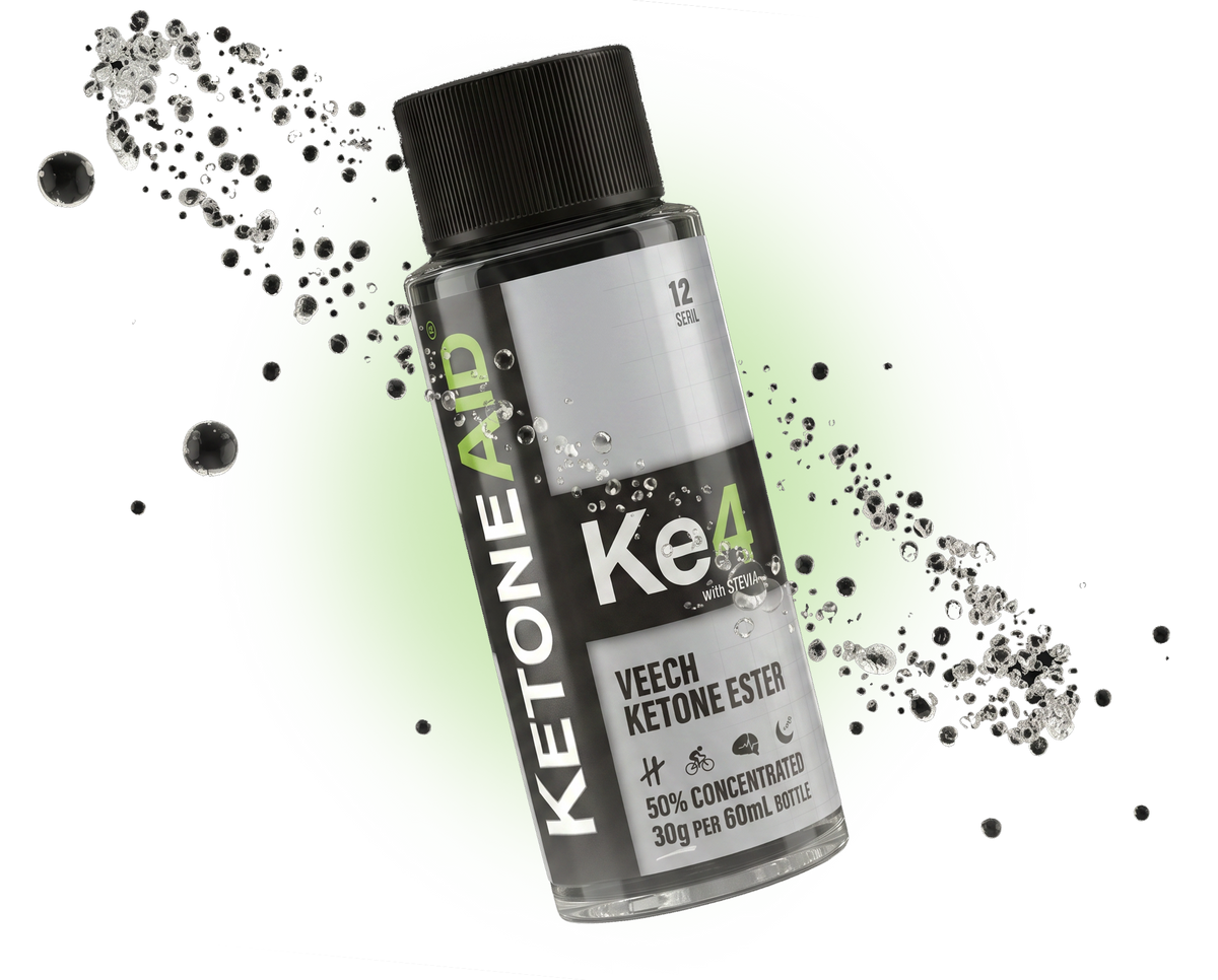 KetoneAid Ke4 bottle with liquid splash