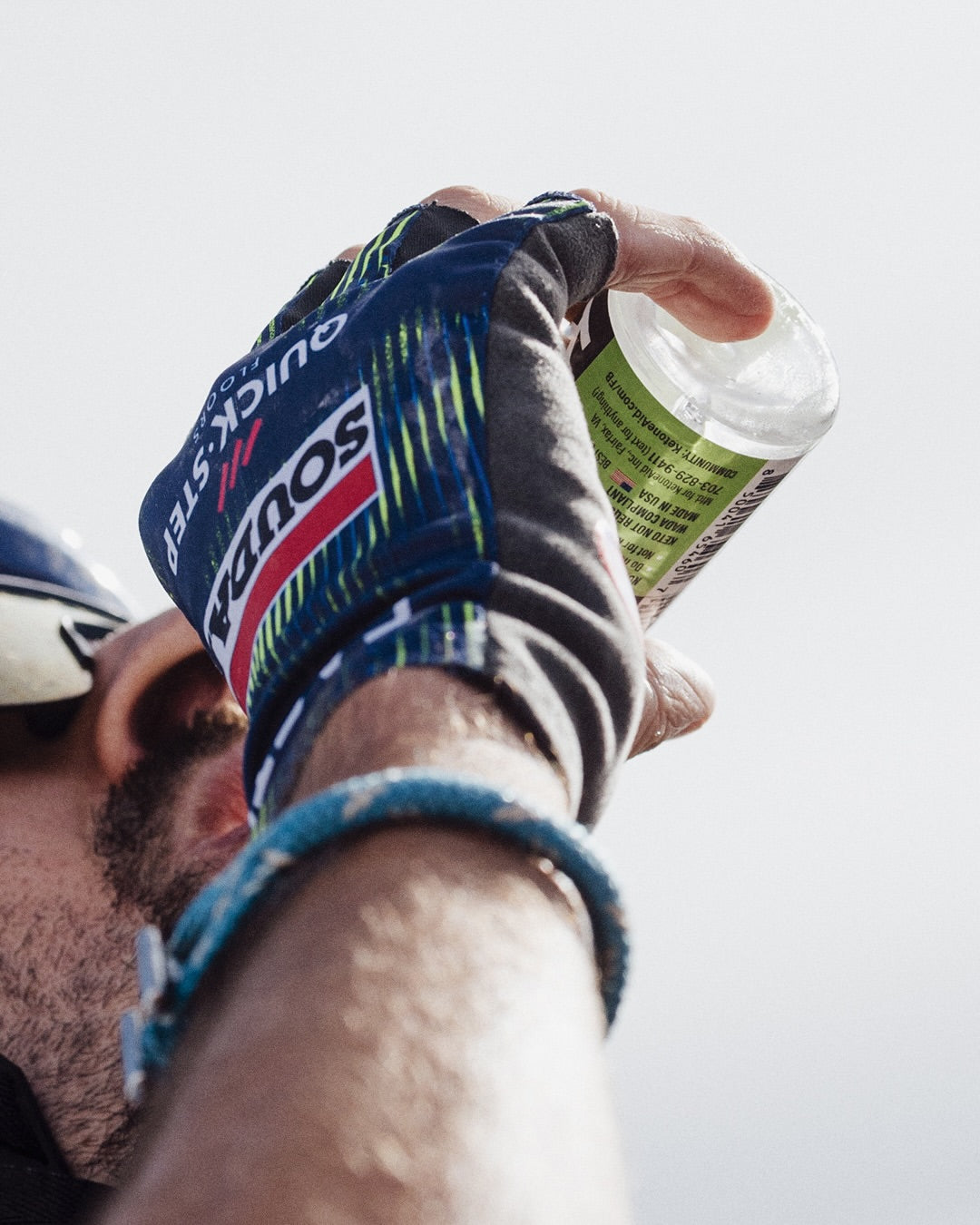 Soudal Quick-Step rider drinking KetoneAid