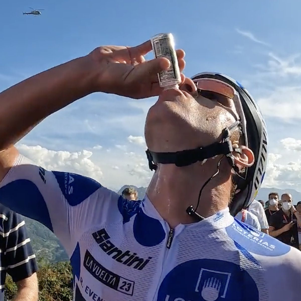 Soudal Quick-Step rider at the finish line