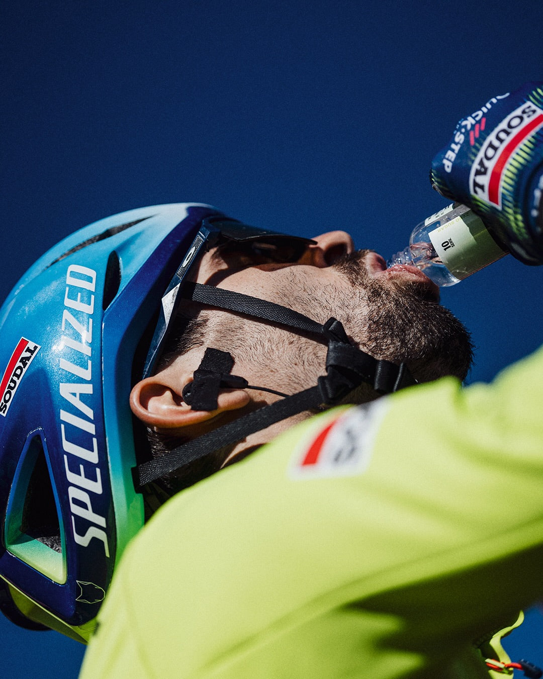 Soudal Quick-Step rider drinking KetoneAid